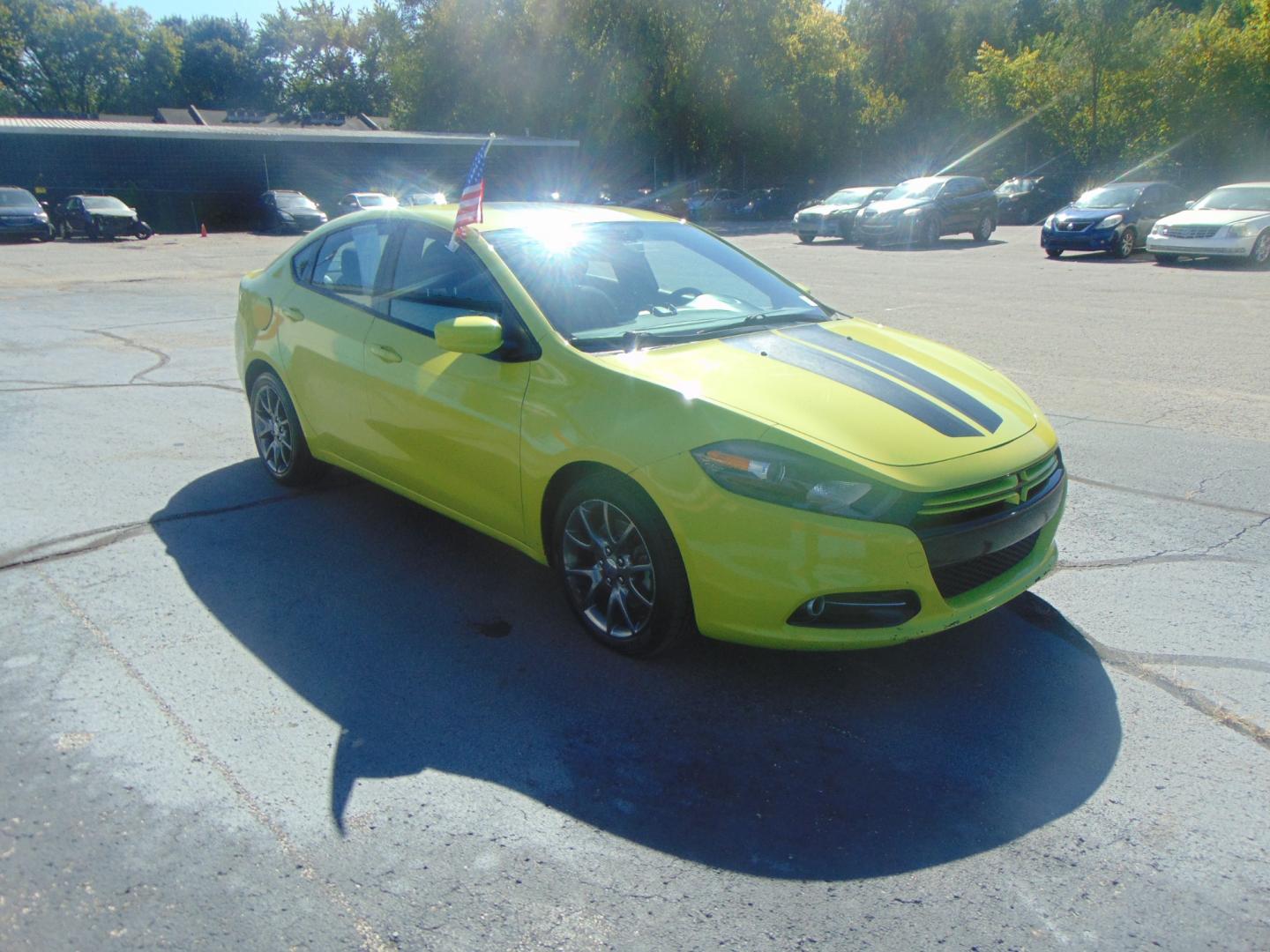 2013 Yellow Dodge Dart (1C3CDFBHXDD) with an 4-CYL Tigershark 2.0L engine, Manual, 6-Spd transmission, located at 2105 Dixie Hwy, Louisville, KY, 40210, (502) 772-3333, 38.220932, -85.795441 - Unable to interpret response, please check raw response - Photo#3